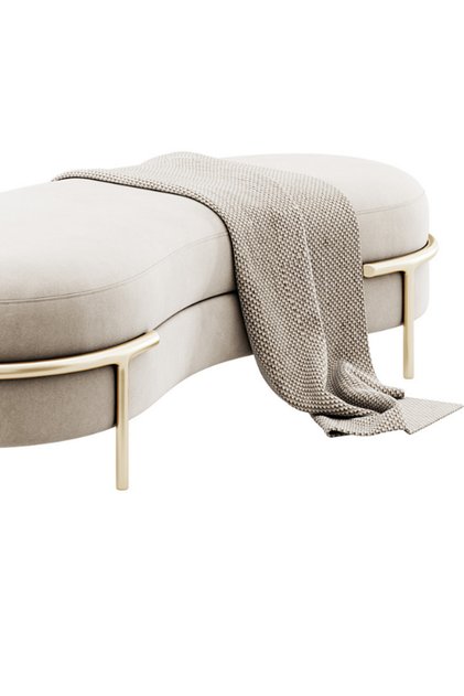 Tuya Modern Metal Ayaklı Puf Bench Rahat Lobi Koltuğu Kanepesi