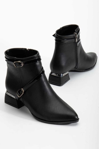 L01-Cross Buckle Women's Casual Boots Short Heels 4cm Heel