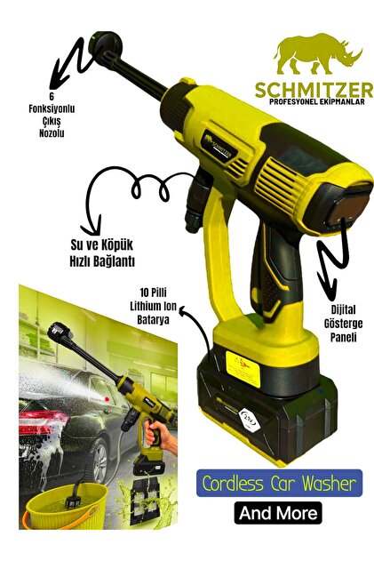 SCHMITZER 21V Brushless Motor Yüksek Basınçlı Şarjlı Oto Araba
