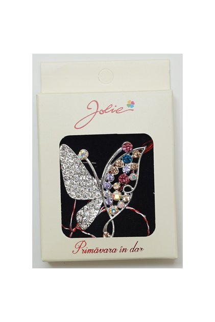 Martisor Brosa Medie, Multicolora, Dimensiune Brosa Aprox 5 cm, Material Metal, Model 15,Flippy