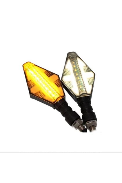 Set 2 lampi Semnalizare Moto, model CROSS, cu 2 functii, pozitie si semnalizare, tensiune 12 V