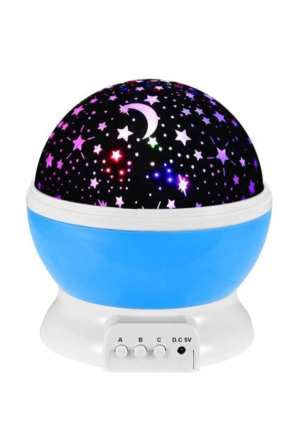 Lumină de noapte cu proiector, rotație 360°, 8 moduri de iluminare, albastră