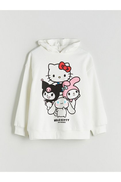 Hooded Hello Kitty Printed Girl's Sweatshirt