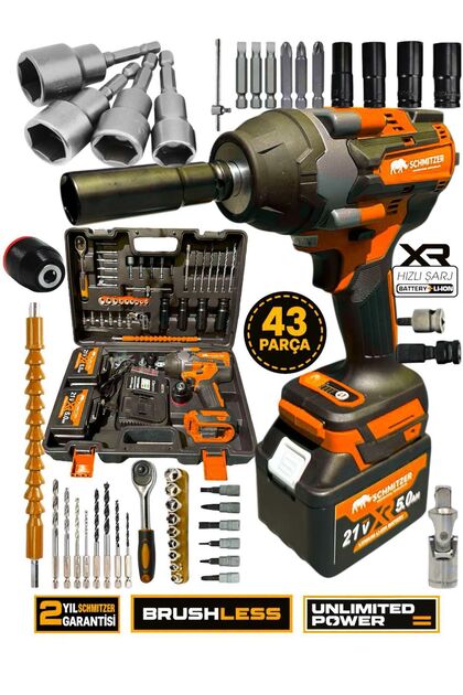 SCHMITZER Orjinal 21V 15 pilli Çift Akülü Kömürsüz Darbeli