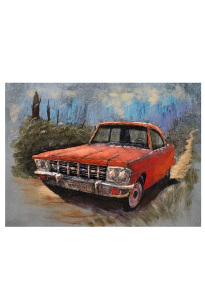 Rectangular 3D Metal Car Painting 120 x 80cm