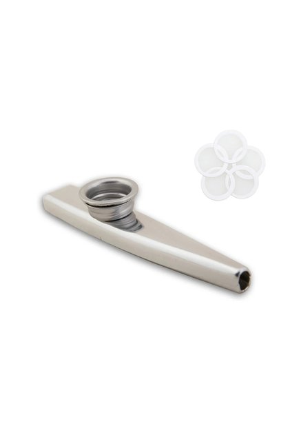 Y01013-Silvery Kazoo Golden Aluminum Alloy with Membrane Flute Diaphragm Mouth Kazoos Musical Instru