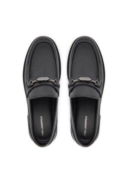 Ανδρικά Loafers μαύρα KARL LAGERFELD-KL12215 000 BLACK LTHR
