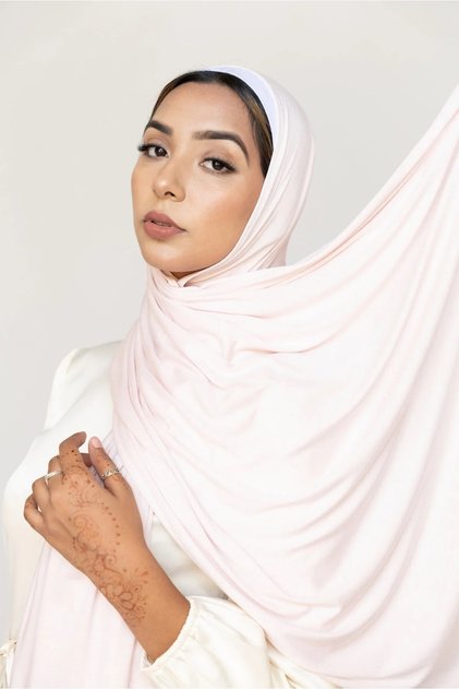Soft Stretch Jersey Hijabs, Effortless Style and Comfort, Curated Collection (Tissue Pink)
