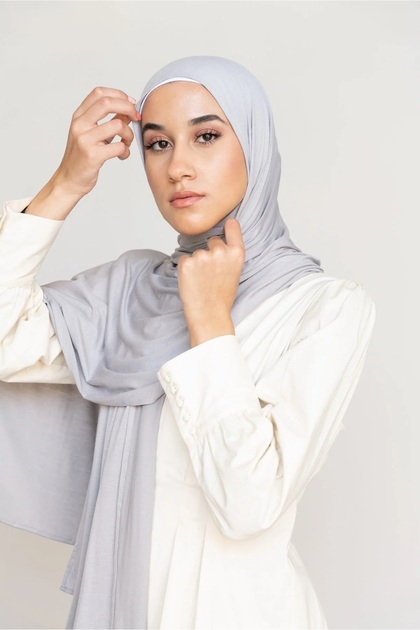 Soft Stretch Jersey Hijabs, Effortless Style and Comfort, Curated Collection ( Seattle Gray )