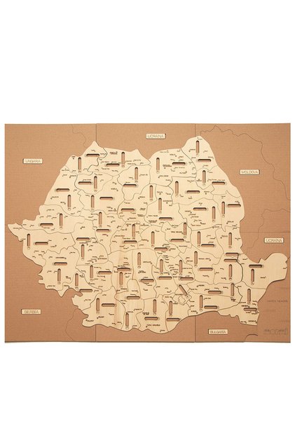 Puzzle Hartă România – Harta Administrativa - Orașe și Județe