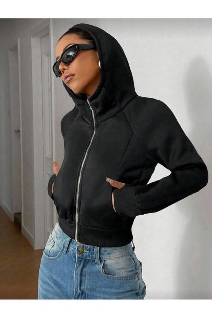 Roxy Crop Zippered Cardigan