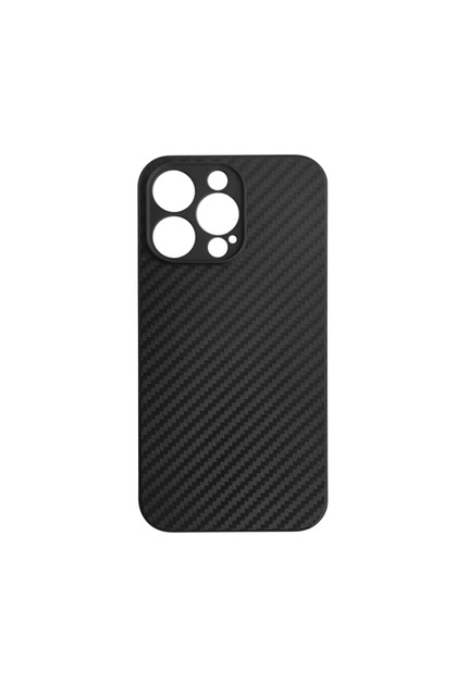 Карбонов калъф за Apple iPhone 15 Pro Max, Карбонови влакна, Защита на камерата, Черен