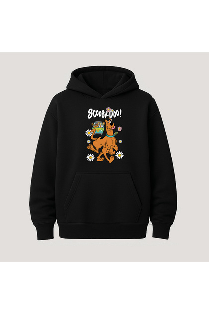 Scooby Doo Printed Kangaroo Pocket Cotton Hooded Long Sleeve Hoodie Sweatshirt
