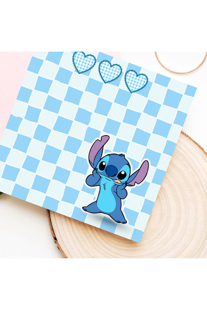 10x10 cm Stitch Desenli Not Kağıdı Bloknot Not Defteri Sınava Hazırlık Memopad 50 sayfa
