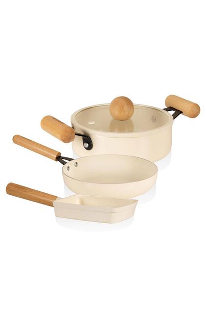 Cucina Di Mia Induction Base Ceramic Saucepan Pan Set 4 Pieces