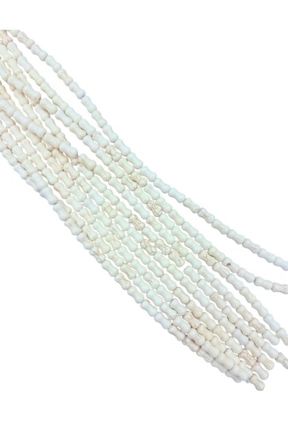 1 String(29 Pieces) Cream Color Crimping Natural Stone Cylinder Beads Jewelry Crafts Handwork Materials