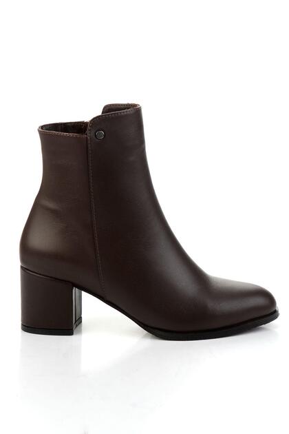 Kahve Hakiki Deri Kadın Bot & Bootie K02208020903