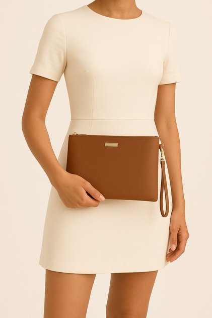 Taba Metal Accessory Hand Strap Portfolio Clutch Bag