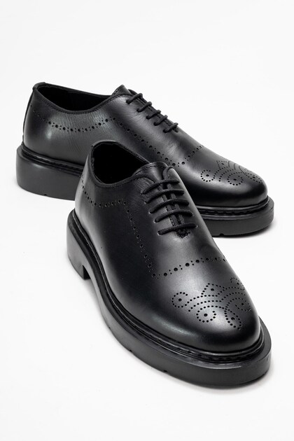 Pánske topánky z pravej kože, so špeciálnym laserovým vzorom, vnútorná a vonkajšia koža