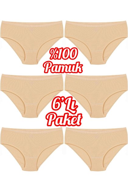 6-Pack 100% Cotton Striped High Waist Women's Bato Panties Ozt6102