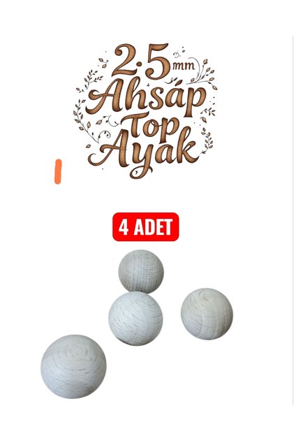 4 Adet Ahşap Top Ayak
