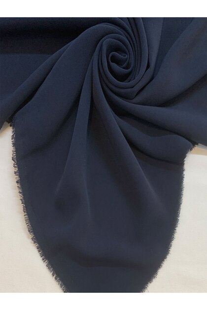 Navy Blue Draped Crepe Fabric