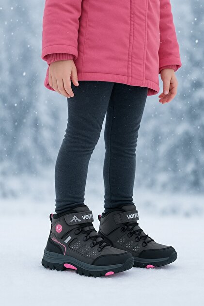 Children's Unisex Outdoor Boots with Fur Inside and Zipper