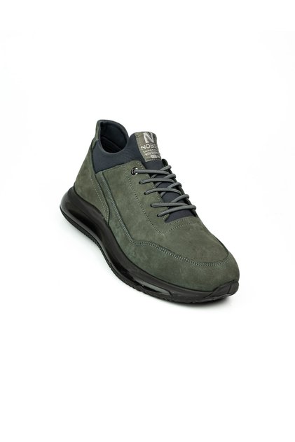 5017 Gray Nubuck Leather Men's Casual Shoes