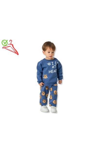 Atabay 240-10-25 Boy's Set Wild at Heart Printed 3-Ply Shirt 6/18 Months
