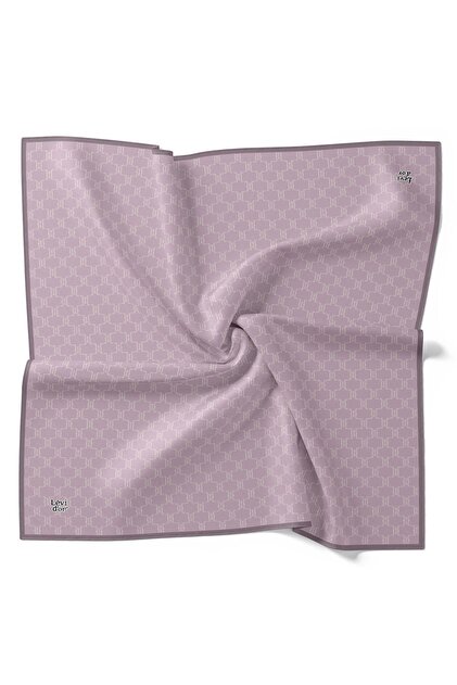 Light Lilac Honeycomb Pattern Twill Silk Scarf