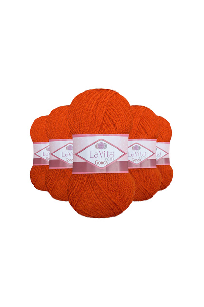 Gonca Hand Knitting Yarn 100% Acrylic 500Gr 5 Pcs (3106 Orange Tile)