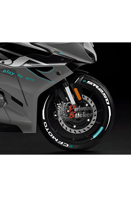 Motosiklet CF Moto 250SR Şerit Lastik Sticker Seti 15-19inç Uyumlu Lastik Yazısı Dekor Lastik Stiker