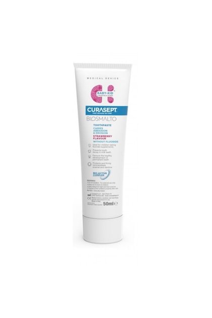 Pastă de dinți Baby-Kid Biosmalto, 6 luni-6 ani, fără fluor, Curasept, 50 ml