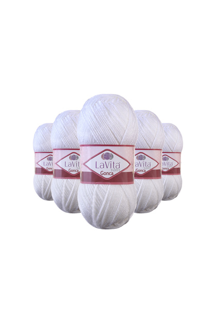 Gonca Hand Knitting Yarn 100% Acrylic 500Gr 5 Pcs (1002 Optik)