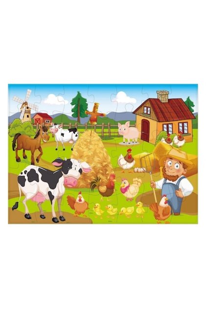 Puzzle Animale de la Ferma (35 de piese Jumbo)