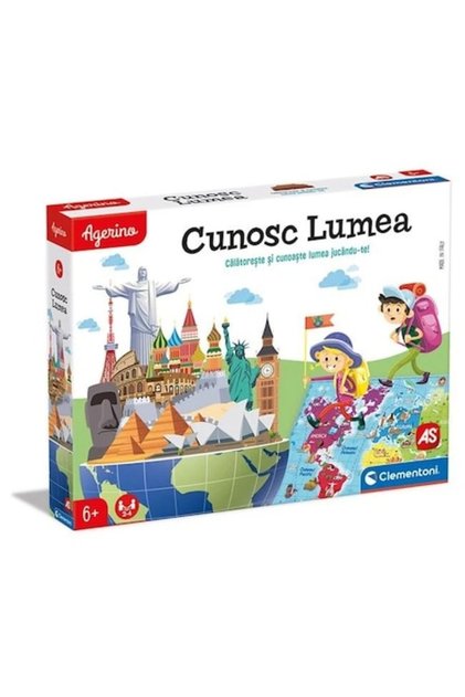 Joc de societate educativ „Cunosc lumea”, 6+ ani, 37,4 x 5 x 28,5 cm, multicolor