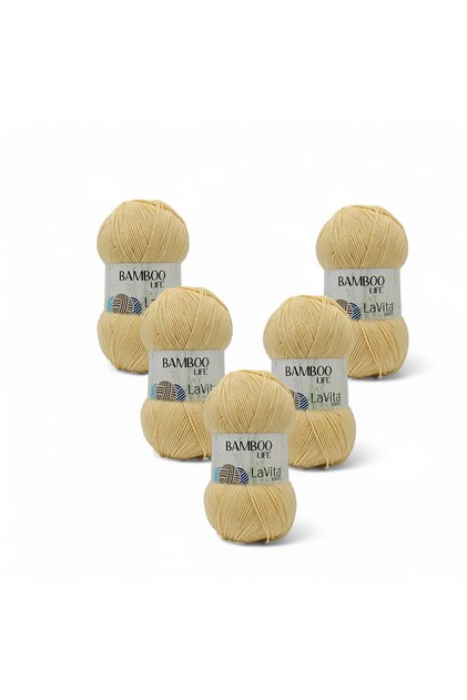 Bamboo Life Hand Knitting Yarn 50% Bamboo 50% Acrylic 500Gr 5 Pcs (2031 Baby Yellow)