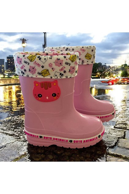 Winter Girl's Waterproof Warm Lined Rain Boots