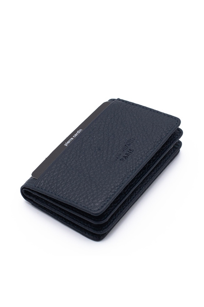 Navy Blue Unisex Leather Card Holder 0188L1N
