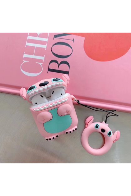 AirPods Pro Case Soft Silicone Shockproof Cover for Apple (Baby stitch Pink)