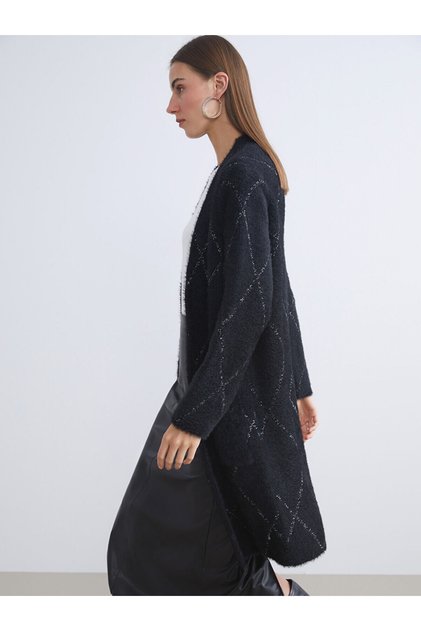 Lcwaikiki Classic Shawl Collar Patterned Women's Knitwear Cardigan