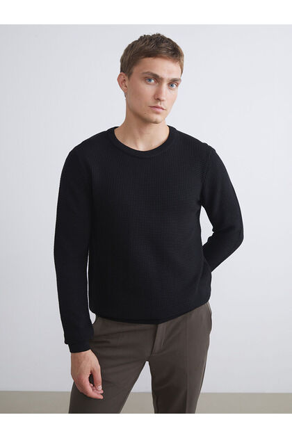 Lcw Vision Crew Neck Checkered Men's Knitwear Sweater