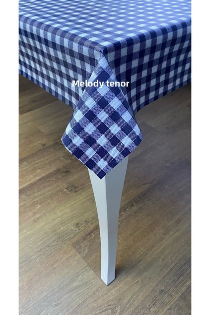 Fiber-Lined Non-Slip Wipeable Navy Blue Paisley Pvc Oilcloth Tablecloth
