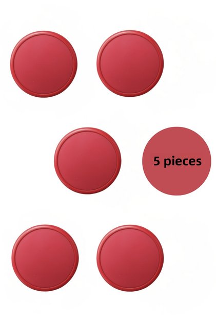 5 Pcs Red Kids Room Furniture Handle Set - Abs Plastic Single Button Cabinet and Drawer Handles
