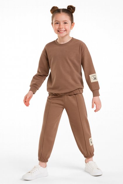 Girl's 100% Cotton Elastic Leg Sweatpants Set - Children's Clothing