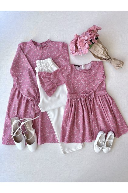 Pink Crisp Poplin Tunic and Pink Poplin Girl's Dress (Sold Separately)