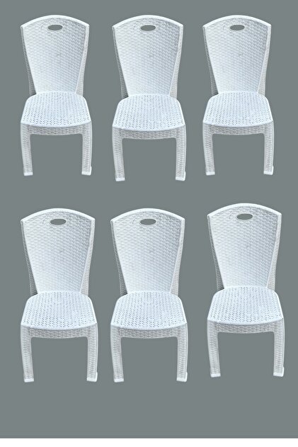 NetBazaars Beyaz Plastik Sandalye 6 Adet Xömbx98 - Fiyatı, Yorumları