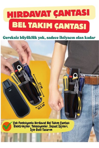 Bel Tipi Hırdavat Alet Çantası Hırdavat Çantası Ustalar İçin Özel Tasarım Elektrikçiler Teknisyenler