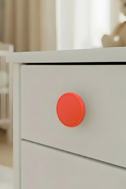 Orange Children's Room Furniture Handle - 55 mm - Abs Plastic Single Button Cabinet and Drawer Handle