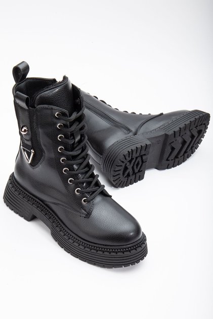 Bianca Women's Boots Thick Serrated Sole Zipper Lace-up Daily Boots